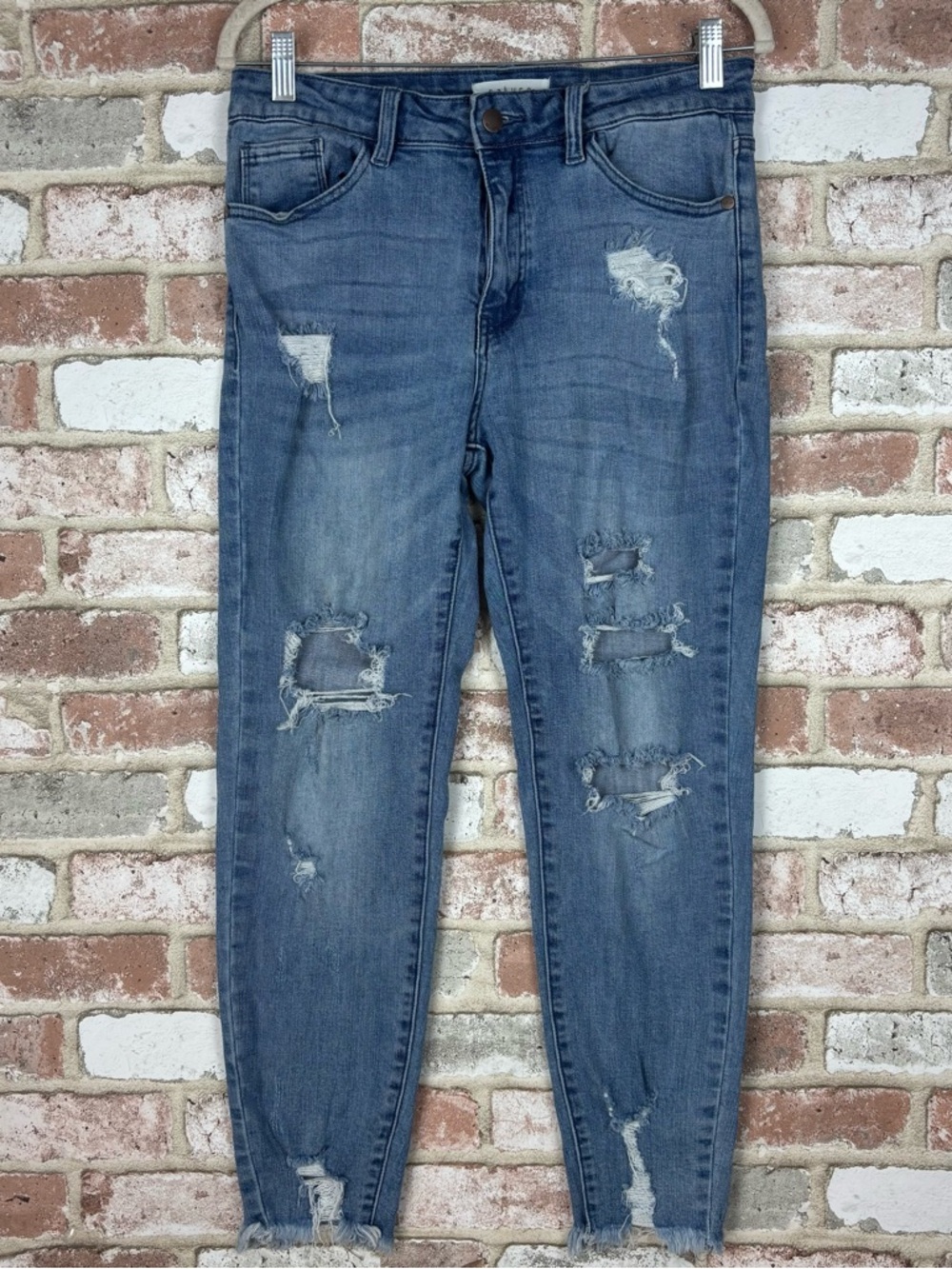 Nature denim high rise skinny jeans distressed | size 11/29 stretchy